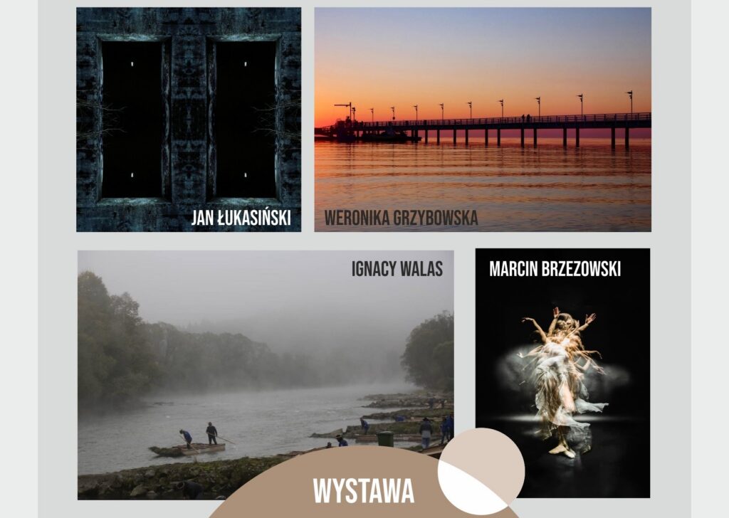 Plakat wystawy fotografii uczniów i absolwentów Zespołu Szkół Ponadpodstawowych nr 5 zatytułowanej „Fototechnika”, prezentowanej w Mediatece 800-lecia w Piotrkowie Trybunalskim. Na plakacie widoczne są cztery przykładowe fotografie autorstwa młodych twórców, przedstawiające abstrakcyjną architekturę, molo o zachodzie słońca, krajobraz rzeczny we mgle oraz dynamiczną sylwetkę tancerki. Wystawa odbywa się w terminie od 3 do 26 lutego 2026 roku, a wernisaż zaplanowano na 7 lutego 2026 roku o godzinie 16.00. Na dole plakatu umieszczono logotypy instytucji współorganizujących wydarzenie.