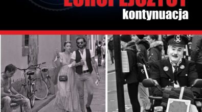 Na grafice znajduje się plakat zapowiadający wystawę fotografii Jerzy Kański zatytułowaną „Europejczycy – kontynuacja”. W górnej części plakatu widoczny jest motyw obiektywu aparatu fotograficznego oraz tytuł wydarzenia. W dolnej części umieszczono przykładowe fotografie w czerni i bieli przedstawiające sceny z życia codziennego mieszkańców europejskich miast. Na plakacie podano także termin prezentacji wystawy: od 2 do 27 marca 2026 roku w Mediatece 800-lecia w Piotrkowie Trybunalskim. W dolnej części grafiki znajdują się logotypy instytucji organizujących wydarzenie.