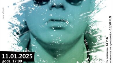 Plakat promujący wydarzenie „Andy Warhol: Amerykański sen”. Dominującym elementem jest stylizowana grafika przedstawiająca twarz Andy’ego Warhola w okularach przeciwsłonecznych, w kolorach turkusowo-białych z efektami farby rozpryskanej w tle. Na środku widnieje tytuł filmu w języku polskim: „Andy Warhol: Amerykański sen”, napisany dużą czcionką w kolorze różowym i białym.