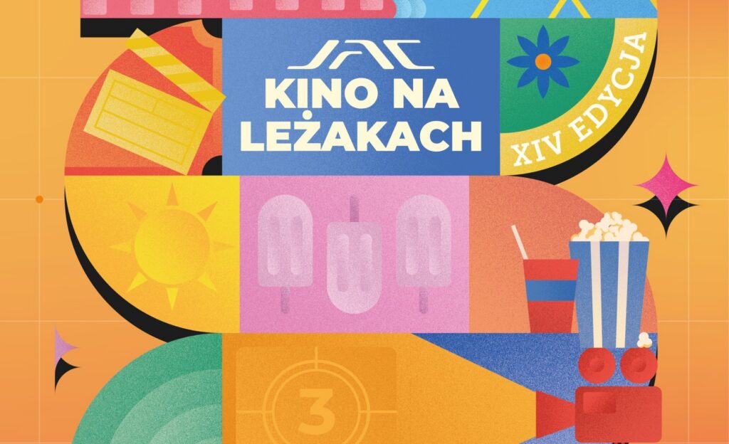 grafika promująca kino na leżakach