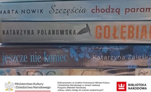 grafika przedstawiająca grzbiety książek