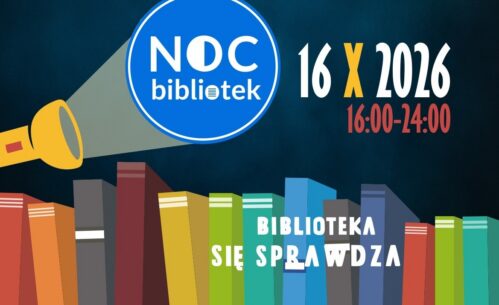 grafika promująca Noc Bibliotek w Mediatece